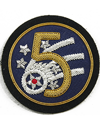 5th Air Force ("Theatre-Made" Bullion) sleeve patch