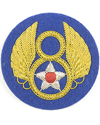 8th Air Force ("Theatre-Made" Bullion) sleeve patch