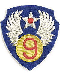 9th Air Force ("Theatre-Made" Bullion)sleeve patch