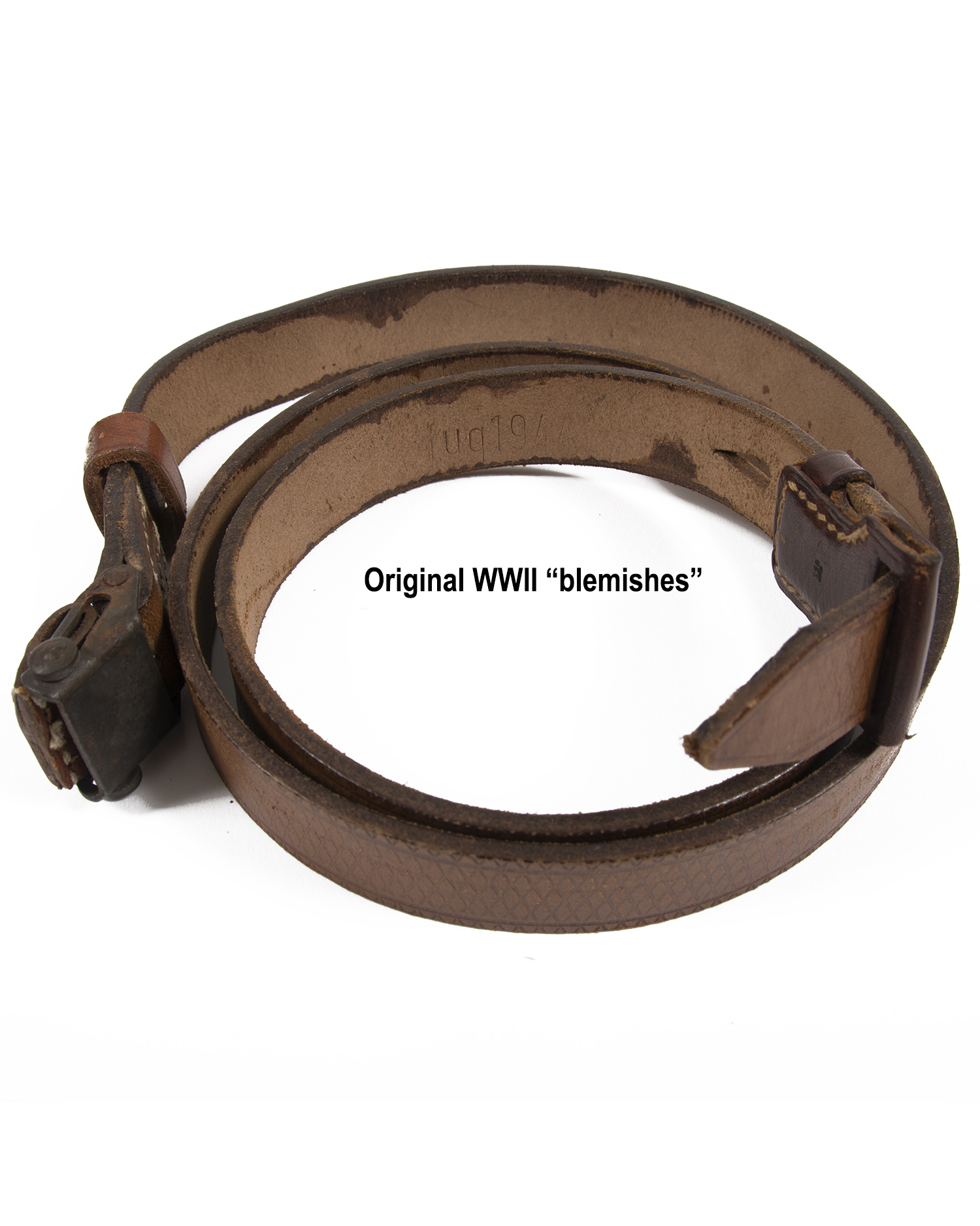Original Wwii German K98 G43 33 40 Mauser Leather Sling With Markings Original Period Items Germany