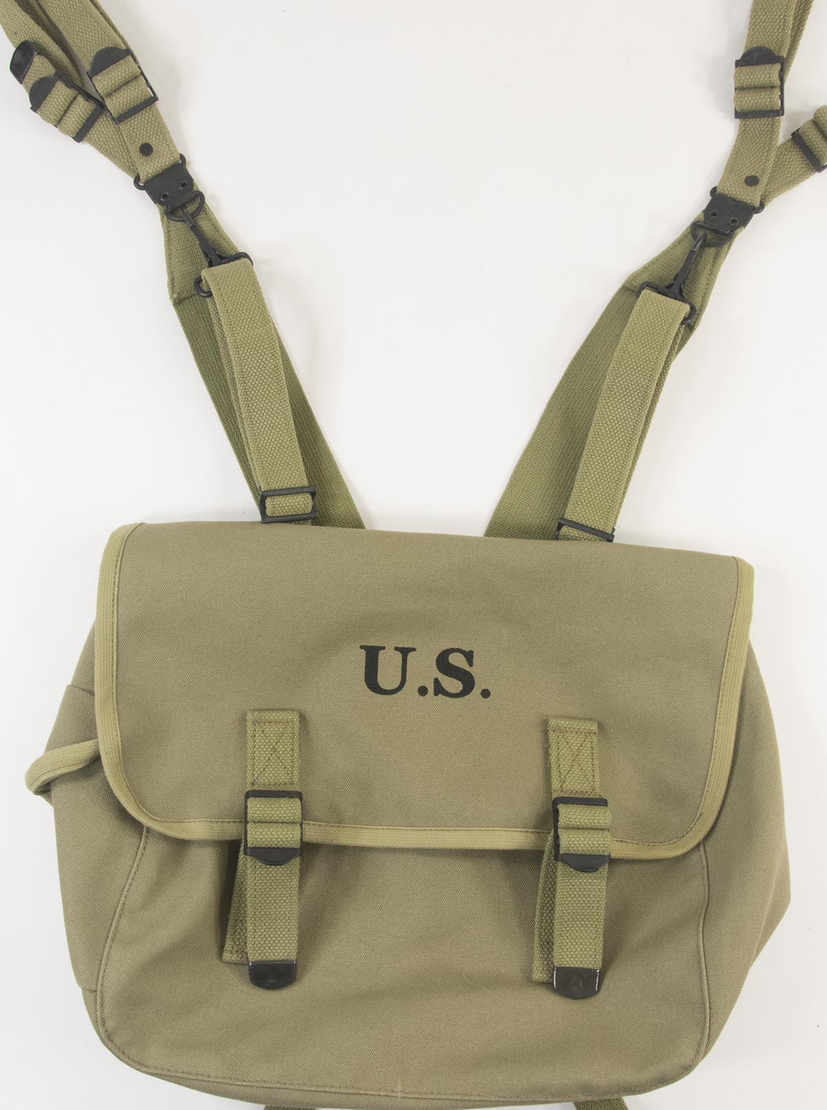 U.S. WW2 M1936 Musette Bag with Shoulder strap Lt OD marked JT&L® 1943