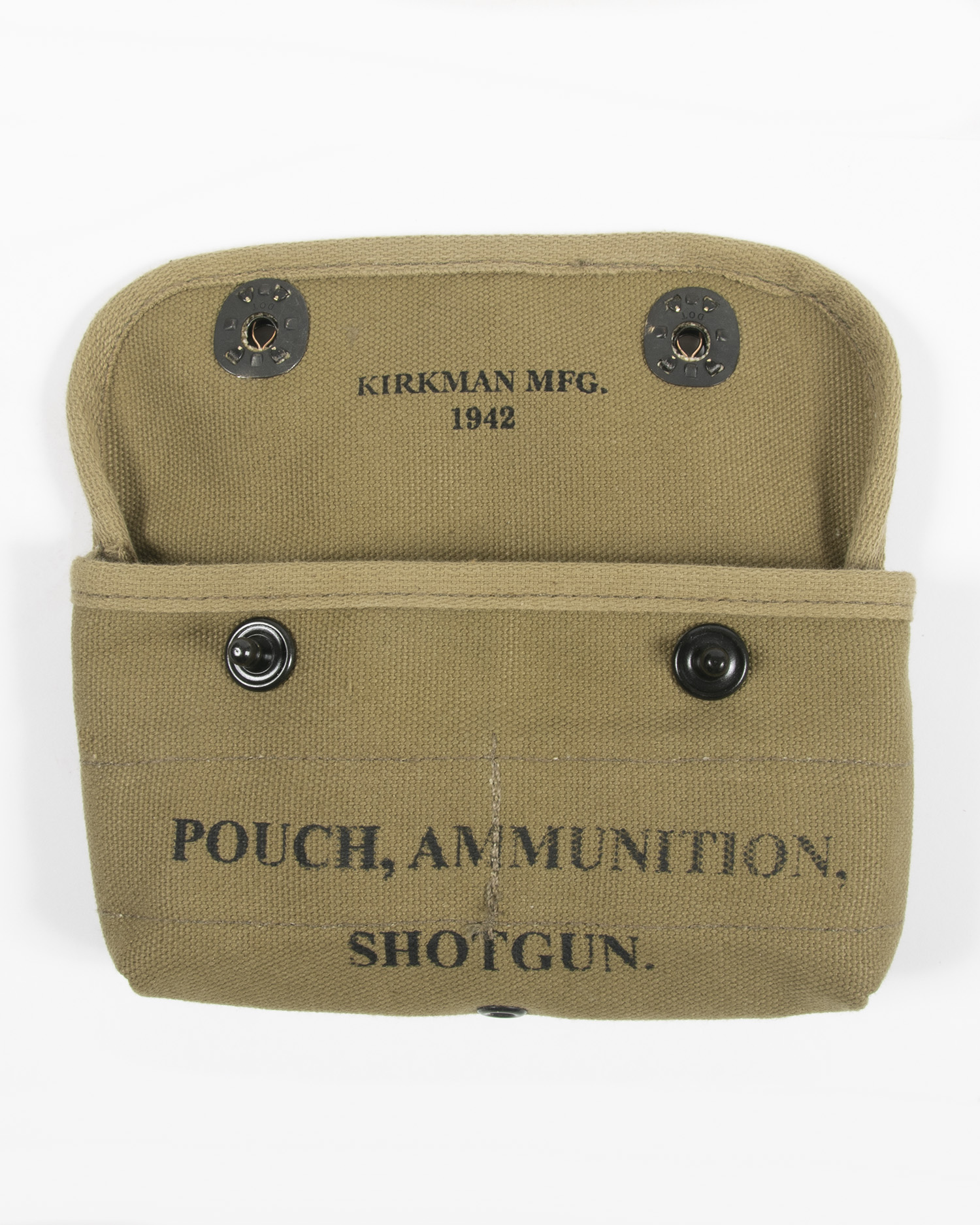 Original U.S. WWII M1942 Shotgun Ammunition Pouch by Rubon K.C. - Date –  International Military Antiques