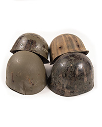 WWII US Helmet Liners, damaged