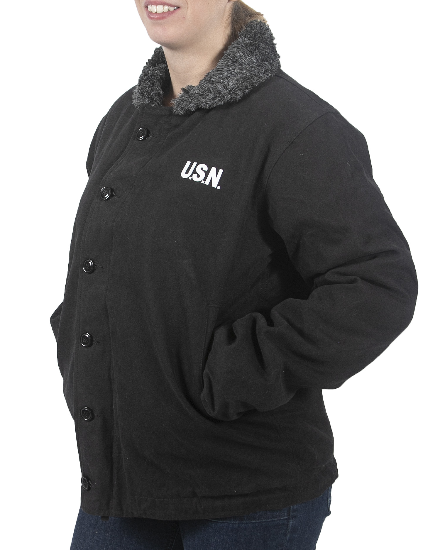 Black N1 Deck Jacket, Size Small