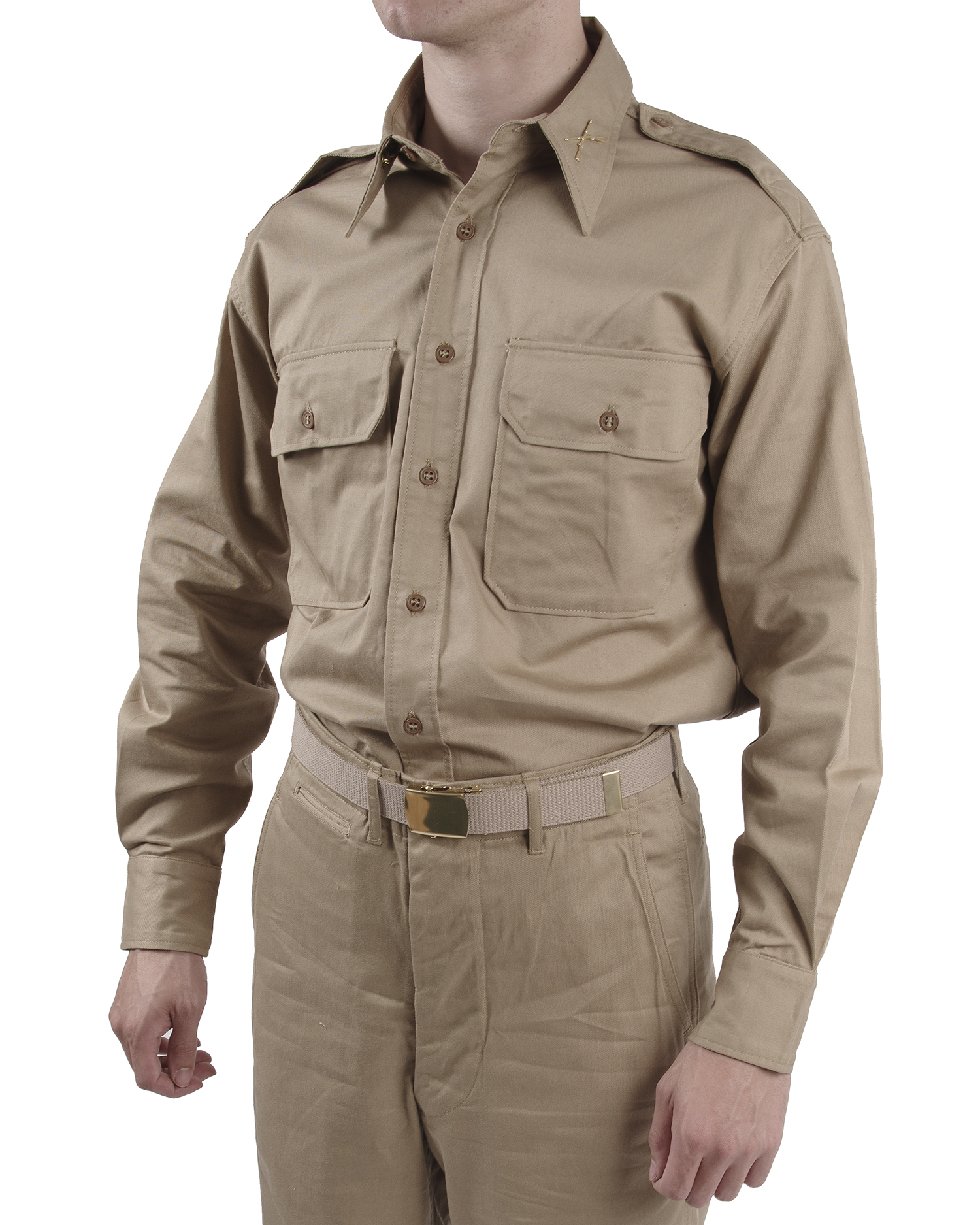 Historicus Belastingbetaler ontwerper Army Officer Khaki Shirt
