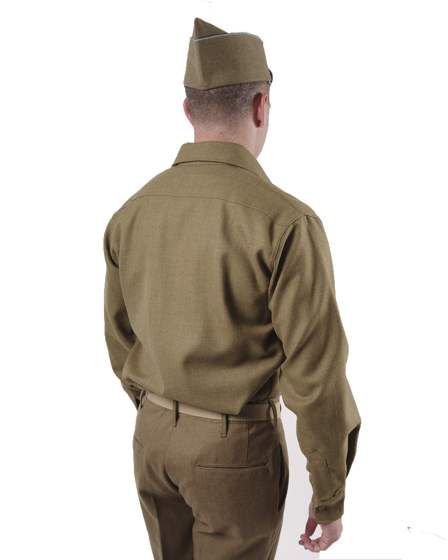 L WKII WW2 US Army Uniform M37 Feldhemd Senfbraun Mustard Shirt Fieldshirt Gr 